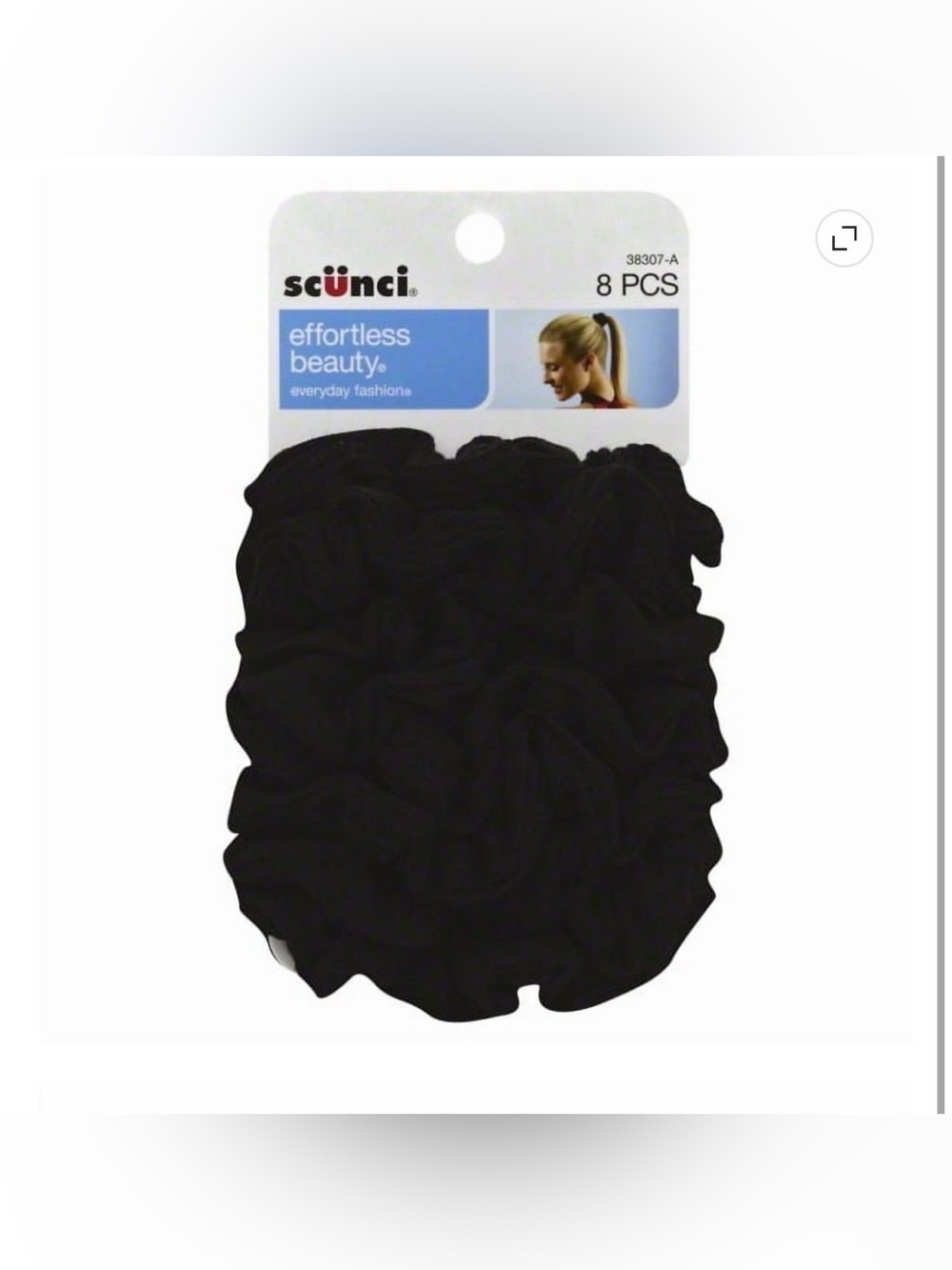 Scunci Black Scrunchies - 8 Pack Hair Ties